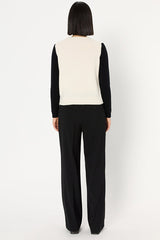 EDEN PRINTED BOW WOOL SWEATER