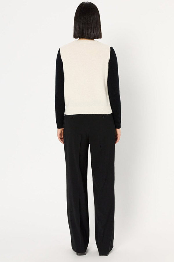 EDEN PRINTED BOW WOOL SWEATER