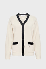 ESTER TWO-TONE WOOL CARDIGAN
