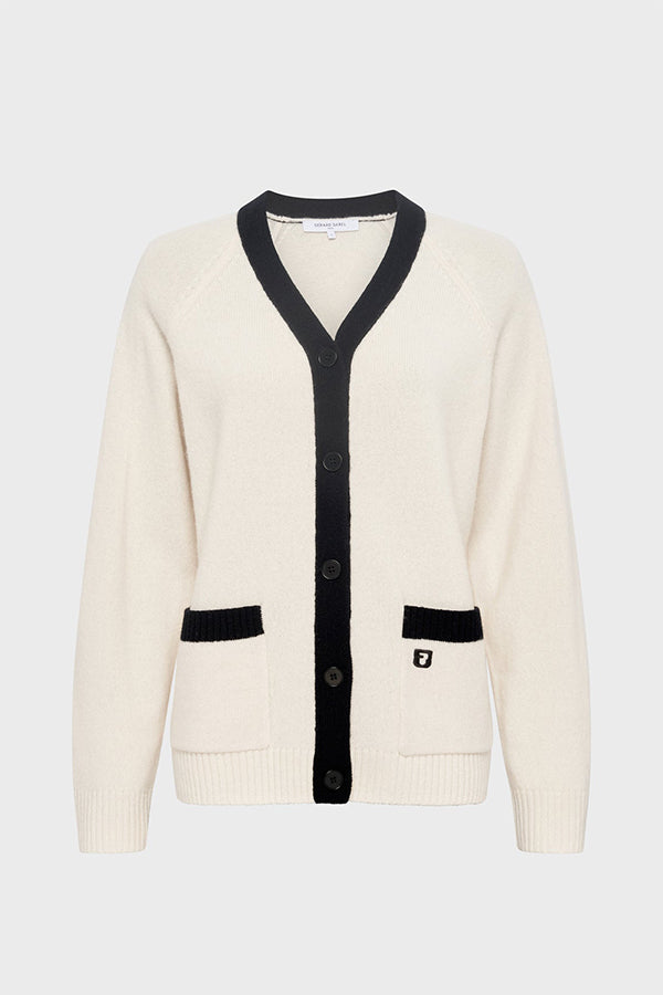 ESTER TWO-TONE WOOL CARDIGAN