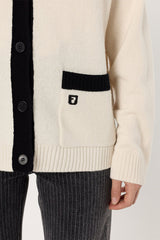 ESTER TWO-TONE WOOL CARDIGAN