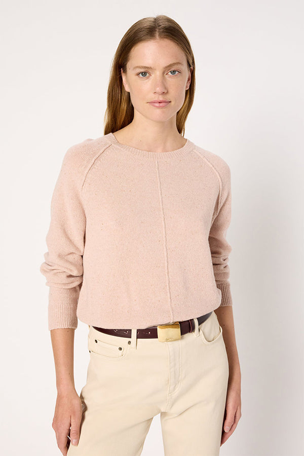 ELISA NUDE MOTTLED WOOL STRAIGHT SWEATER