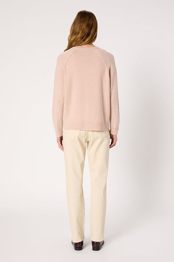 ELISA NUDE MOTTLED WOOL STRAIGHT SWEATER