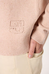 ELISA NUDE MOTTLED WOOL STRAIGHT SWEATER