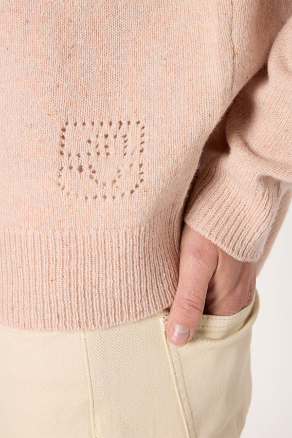 ELISA NUDE MOTTLED WOOL STRAIGHT SWEATER