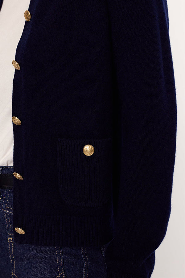 ELOISE GOLD BUTTONS WOOL CARDIGAN