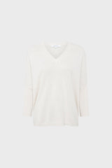 ESMEE ECRU OVERSIZED CASHMERE V-NECK SWEATER