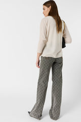 ESMEE ECRU OVERSIZED CASHMERE V-NECK SWEATER