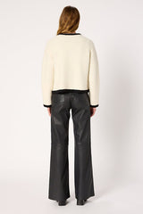 EWA CONTRASTING BOUCLE CARDIGAN