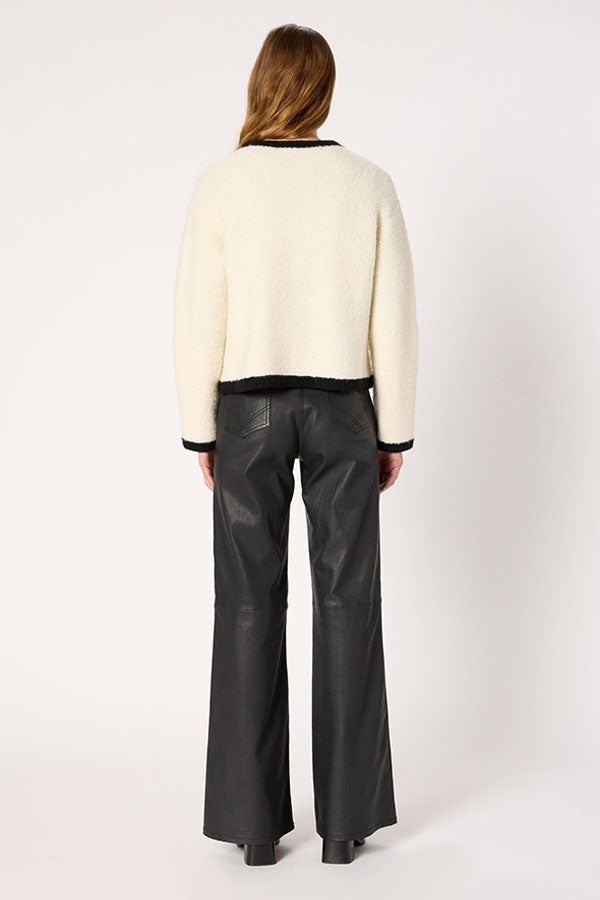 EWA CONTRASTING BOUCLE CARDIGAN