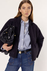 ELVIRA FURRY STYLE ZIPPERED CARDIGAN