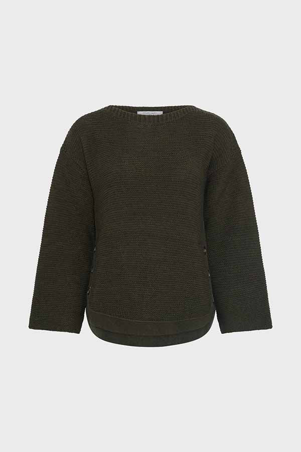 EMMAE BUTTON-DOWN SIDES SWEATER
