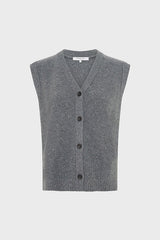 ELYSEE GREY LUREX SLEEVELESS CARDIGAN