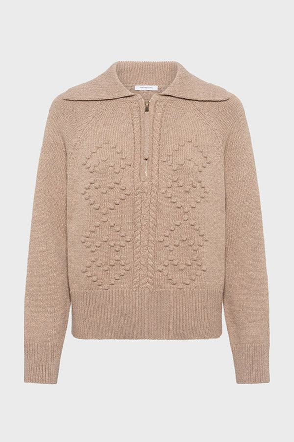 EDENA ZIPPERED COLLAR LUREX SWEATER