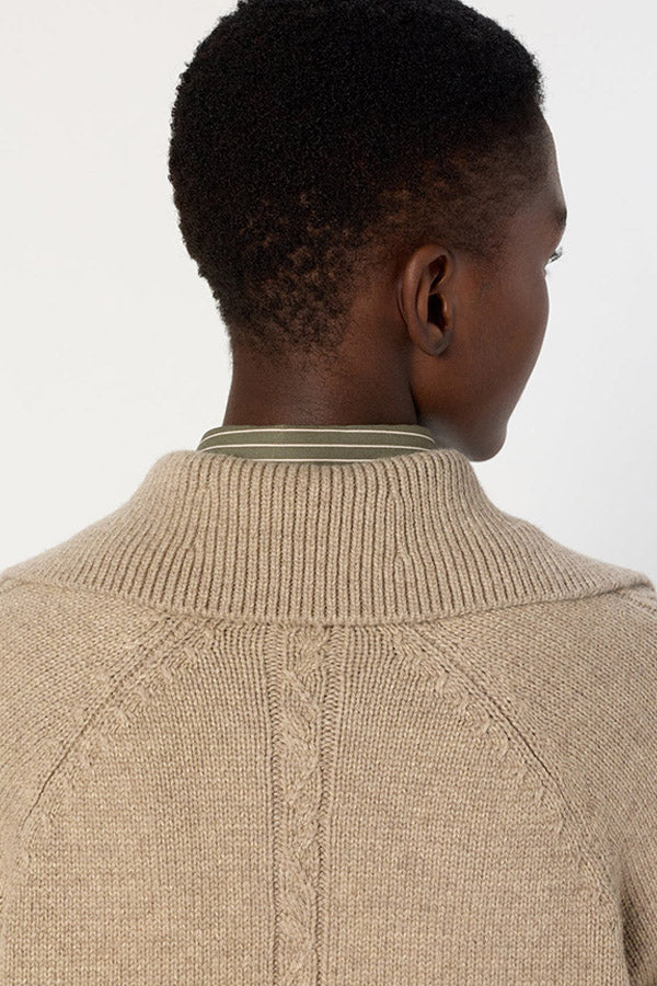 EDENA ZIPPERED COLLAR LUREX SWEATER