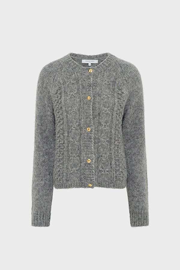 ELIANE GOLD-TONE BUTTONS TWISTED CARDIGAN
