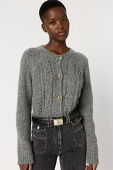 ELIANE GOLD-TONE BUTTONS TWISTED CARDIGAN