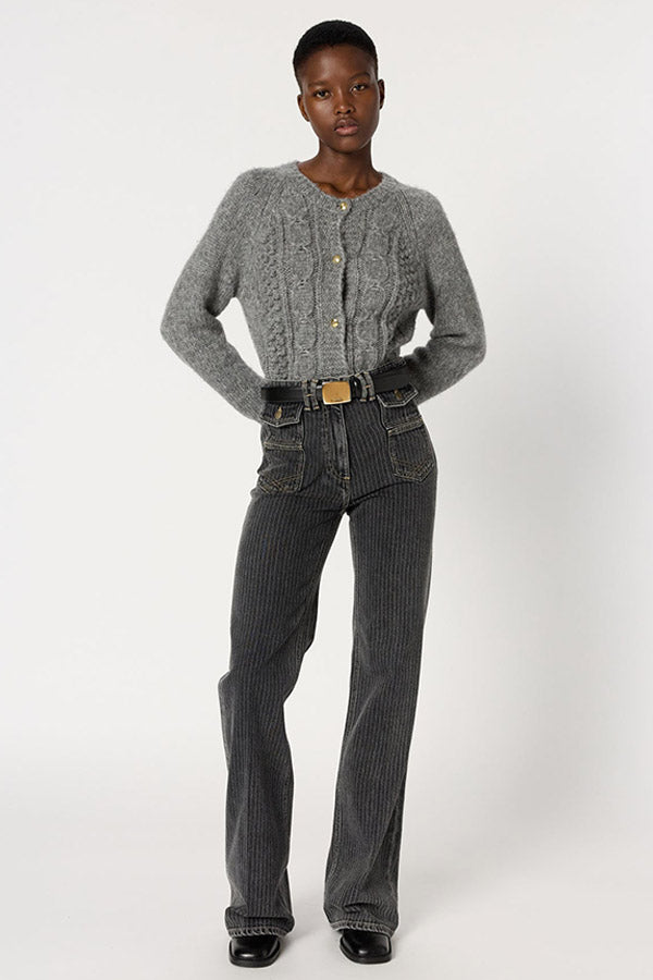 ELIANE GOLD-TONE BUTTONS TWISTED CARDIGAN