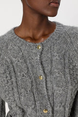 ELIANE GOLD-TONE BUTTONS TWISTED CARDIGAN