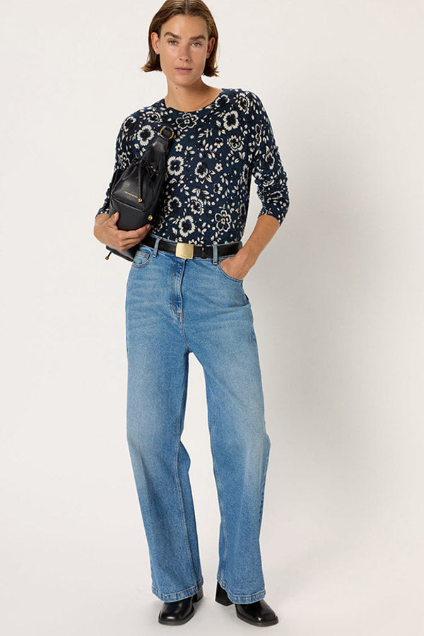 EVELINE FINE WOOL FLORAL SWEATER