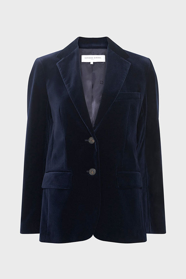 NIRINA NAVY VELVET SUIT JACKET