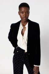 NIRINA NAVY VELVET SUIT JACKET