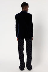NIRINA NAVY VELVET SUIT JACKET