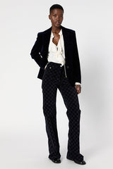 NIRINA NAVY VELVET SUIT JACKET