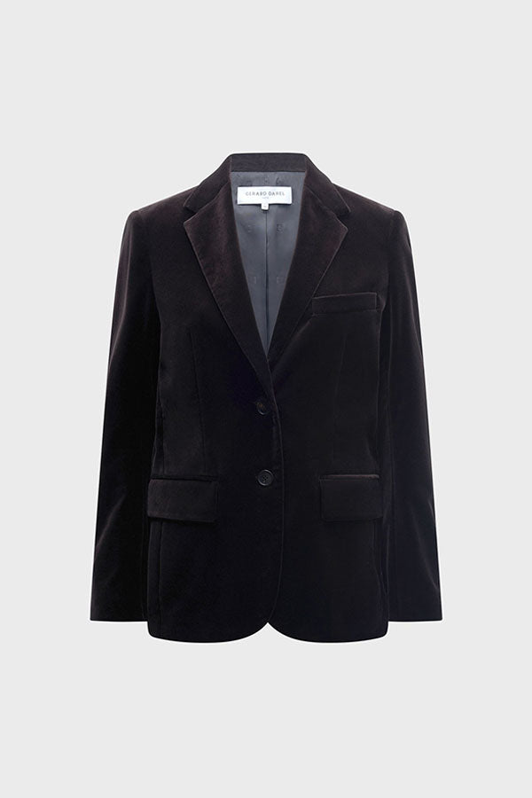 NIRINA CINNAMON VELVET SUIT JACKET