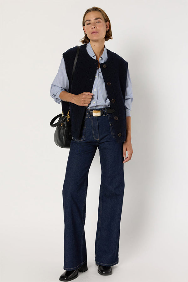 NOLWENN SLEEVELESS BOUCLE WOOL JACKET