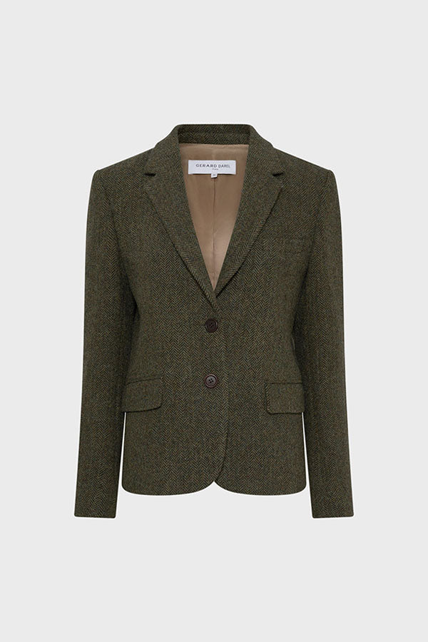 NOELIE WOOL HERRINGBONE JACKET