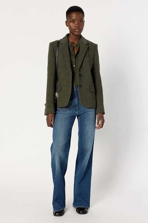 NOELIE WOOL HERRINGBONE JACKET