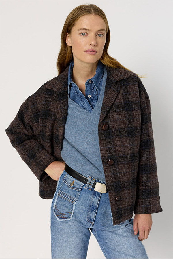 NERINA CHECKERED WOOL JACKET