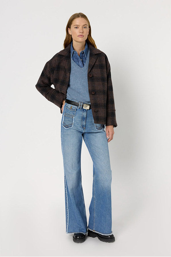 NERINA CHECKERED WOOL JACKET