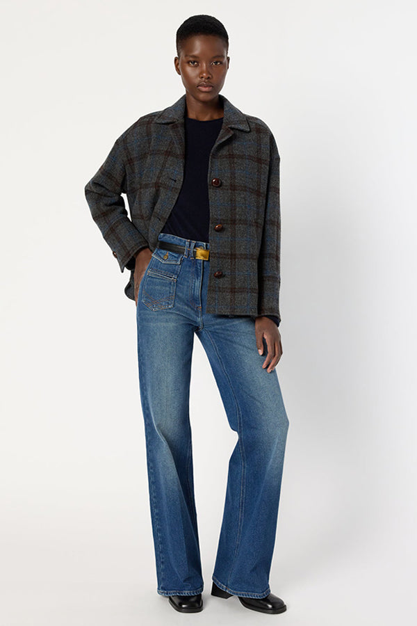 NELL CHECKED WOOL JACKET