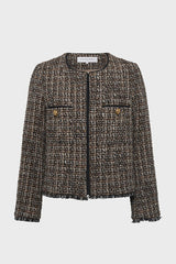 NOUR COLLARLESS TWEED JACKET