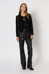 NESSA LUREX PLAIN TWEED COLLARLESS JACKET