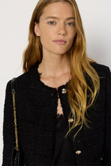 NESSA LUREX PLAIN TWEED COLLARLESS JACKET