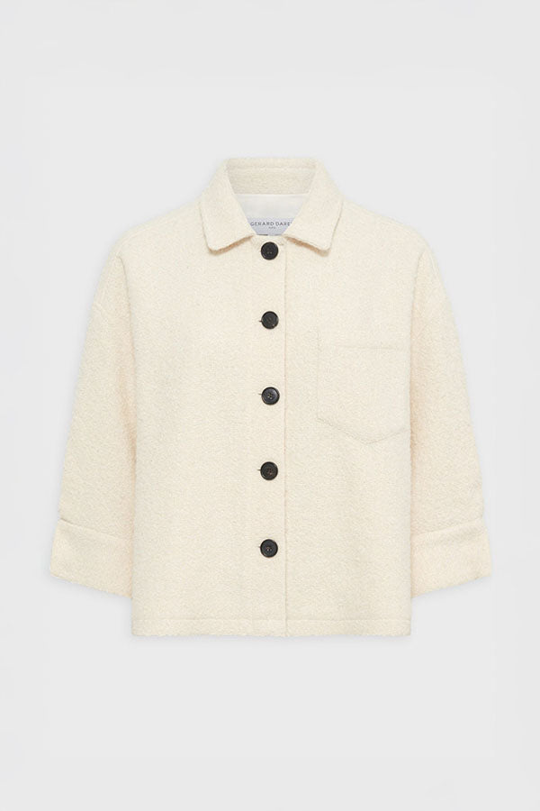 NINON OVERSHIRT STYLE PLAIN TWEED JACKET