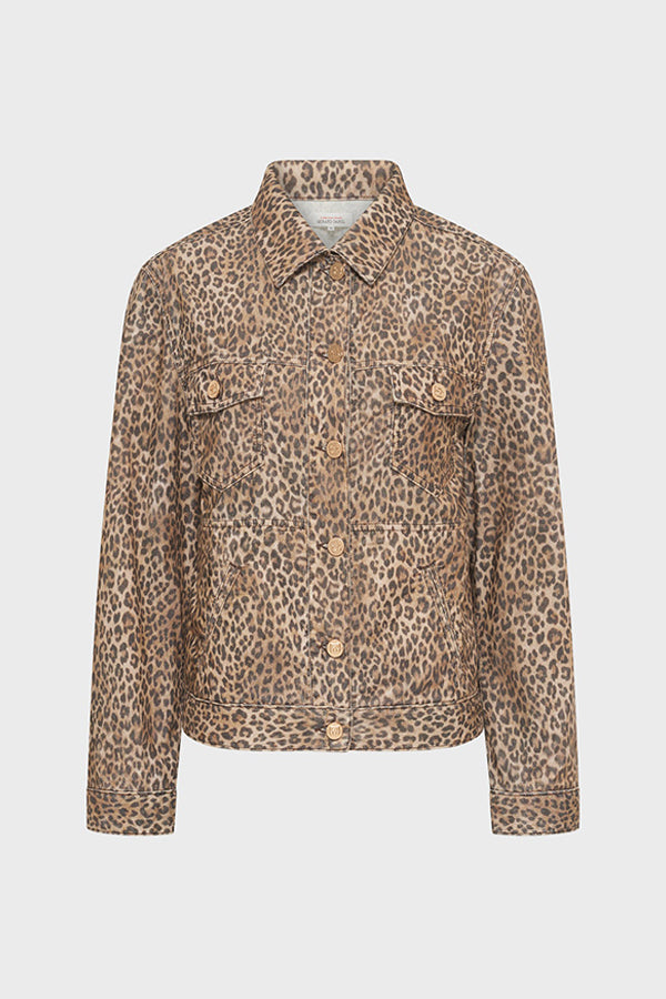 NERINE SHORT NEEDLECORD LEOPARD JACKET