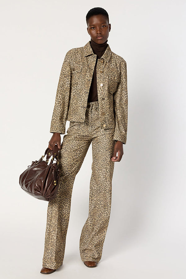 NERINE SHORT NEEDLECORD LEOPARD JACKET