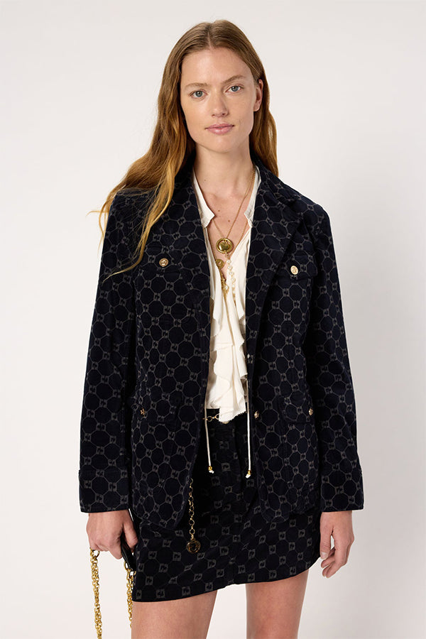 NYSSA MONOGRAM VELVET JACKET