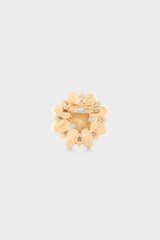 FLORA GOLD RHINESTONE AND STONE BROOCH