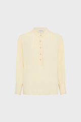 CEZANNE YELLOW TUNISIAN COLLAR FLOWING BLOUSE