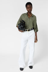 CIRAE GREEN OVERSIZED FLOWING SHIRT