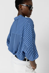 CRISSY FLOWING OVERSIZED STRIPED SHIRT