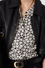 CEONIE TWO TONE PRINTED FLUID SHIRT
