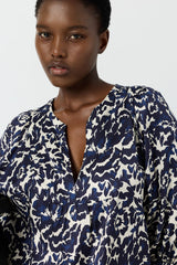 CALINA ABSTRACT FLORAL PRINT BLOUSE