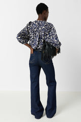CALINA ABSTRACT FLORAL PRINT BLOUSE