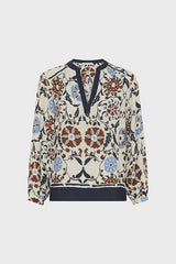 CRYSTELLE PRINTED FLUID BLOUSE